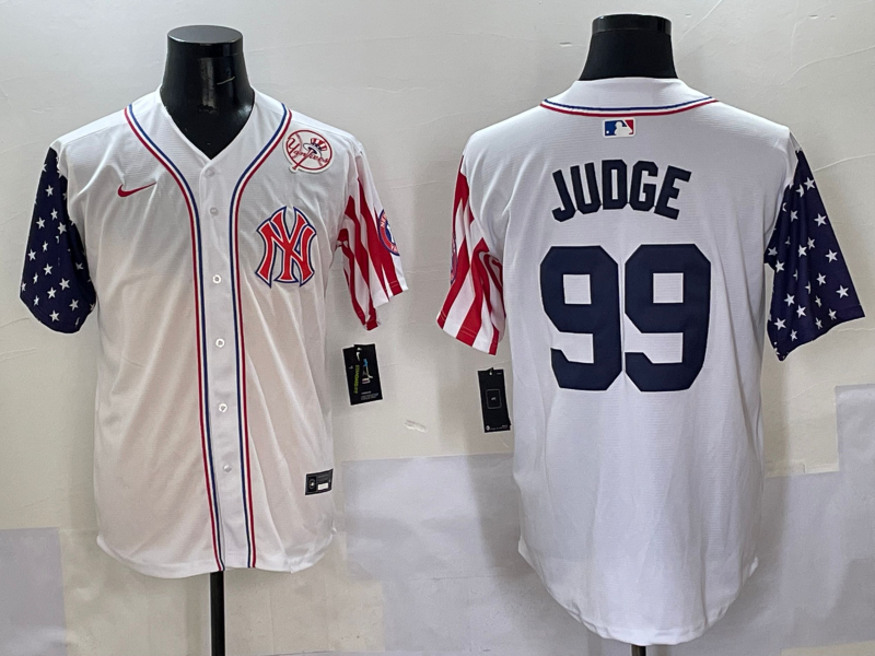 Men 2025  MLB New York Yankees #99 Judge white jersey style 3->new york yankees->MLB Jersey